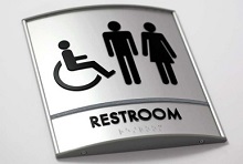 Curved Restroom Signs - ADA Braille