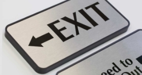 exit sign for an office