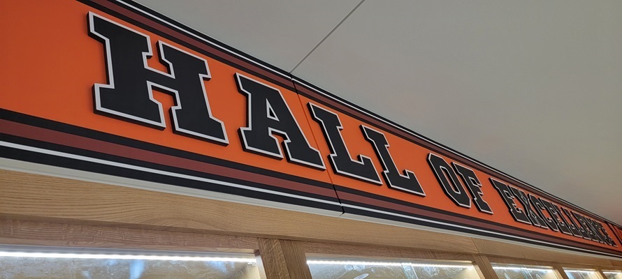 Hall Of Excellence Sign Lettering