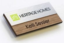 Wooden & Metal Name Badge