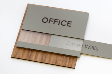 Premium Wood Office Signs | ADA Braille Office Sign