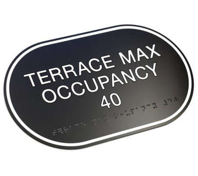 Custom Text ADA Braille Office Signs - Black Pill Series
