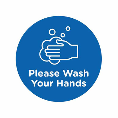 Wash Your Hands Decal | Round Wash Hands Sign