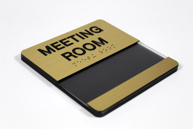 Brushed Metal Acrylic Braille Insert Signs | ADA Braille Insert Window ...