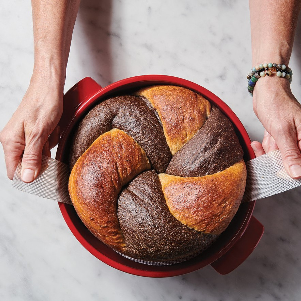 Bread Baker Pottery Bread Crock, 12 Bread Recipes Included Tri-color Glaze  Ceramic Baker by Neal Pottery in Stock and Ready to Ship 