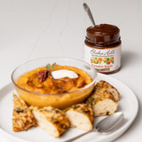 Pumpkin butter with bread, image opens a dialog.