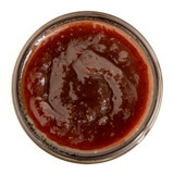 apple butter in jar from above