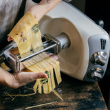 Making fettuccine with Ankarsrum Fettuccine Pasta Cutter Attachment