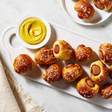Pretzel pigs in blankets made with Soft & Chewy Pretzel Bites Mix