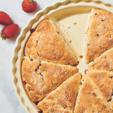 Strawberry and cream scone made in the Ceramic Scone Pan