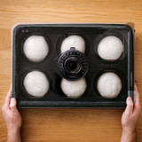 Pizza dough in the Pizza Dough Proofing Tray