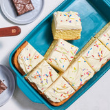 Confetti cake made in the Ceramic Cake and Brownie Pan