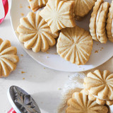 Sandwich cookies made with Pretty Pleated Cookie Stamps
