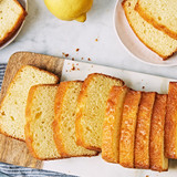 Lemon glazed pound cake made with Fiori di Sicilia