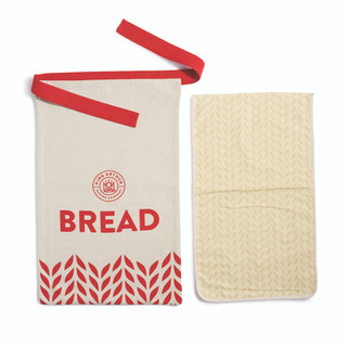 Reusable Bread Bag - beeswax-coated cotton liner with a cotton bag