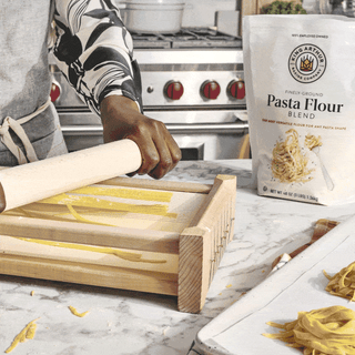 Chitarra Pasta Cutter in use