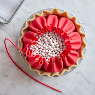 Perfect Pie Pouch inside an unbaked pie crust
