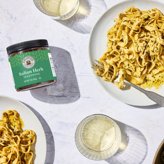 Homemade pasta with herb butter made with Italian Herb Seasoning