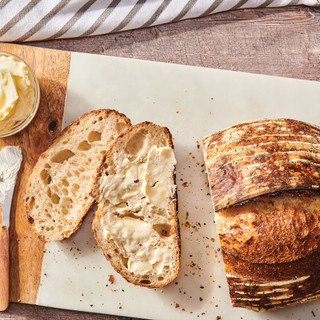 Vermont Sourdough Bread made with Round Brotform and Liner