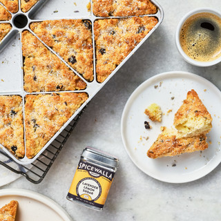 Scones topped with Spicewalla Brand  Lavender Lemon Sugar