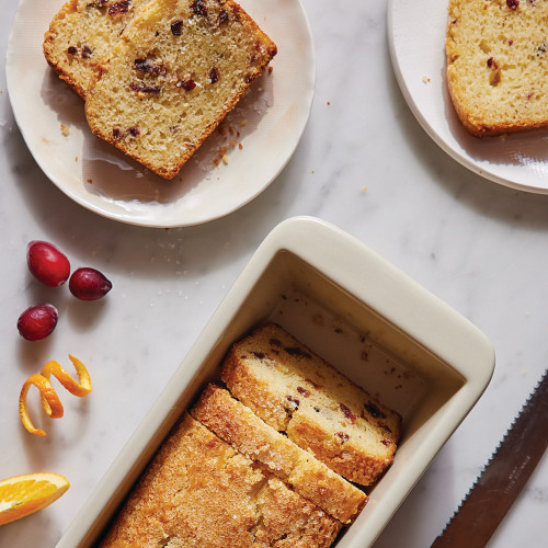 Cranberry orange quickbread made with Orange Blossom Water