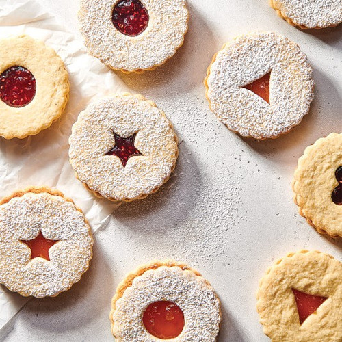 Cardamom Cream Cheese Linzer cookies