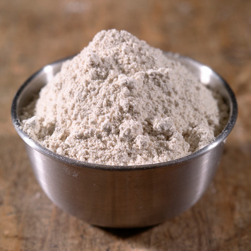 100% Organic White Whole Wheat Flour in a bowl