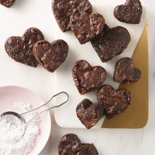 Heart shaped brownies made with Heart Biscuit Cutters