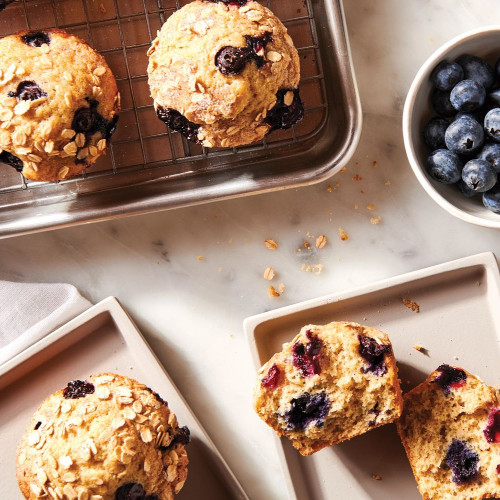 Blueberry Oat Breakfast Muffins - recipe from the back of the package