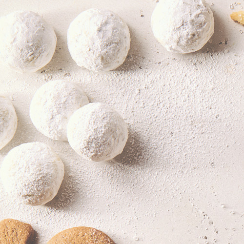 Snowball cookies made with Coconut Sugar