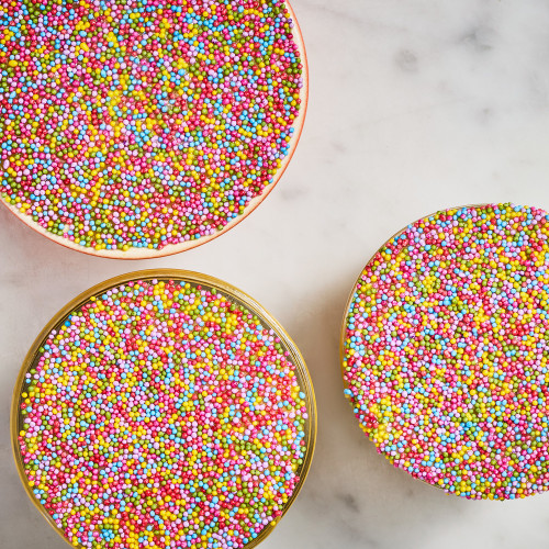 Dot cake with Supernatural Rainbow Nonpareils