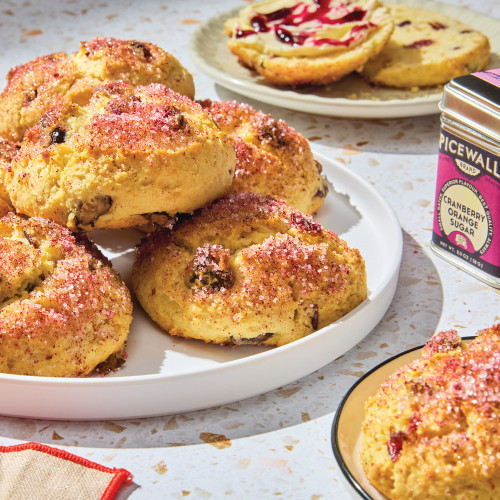 Spicewalla Brand Cranberry Orange Sugar dusted on scones