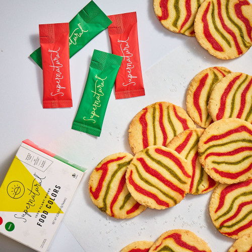 Peppermint Cookies made with Holiday Plant Based Food Colors