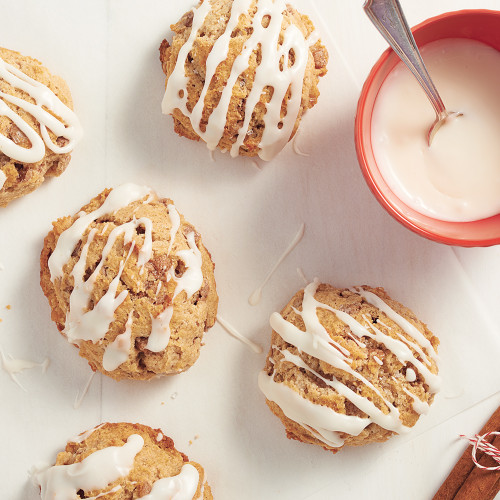 Spiced Eggnog Scone Mix with white icing on top