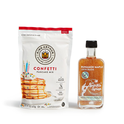 Confetti Pancake Mix and sparkle syrup set