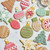 Decorated sugar cookies made with Vintage Ornaments Cookie Cutter Set