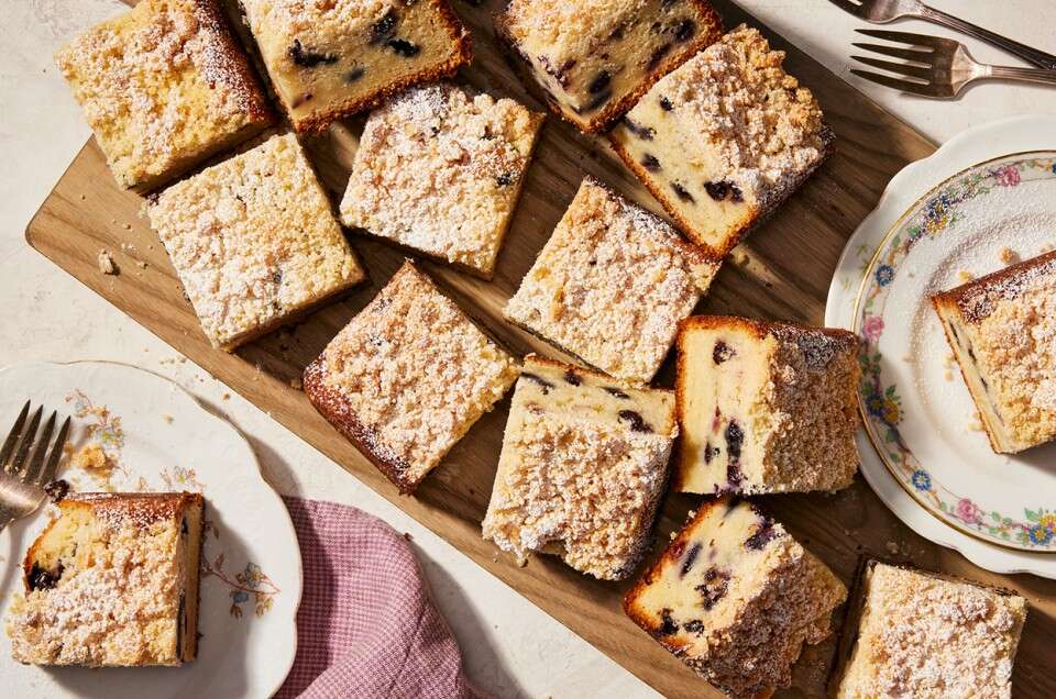 Sourdough Blueberry Breakfast Cake - Lovely Little Kitchen