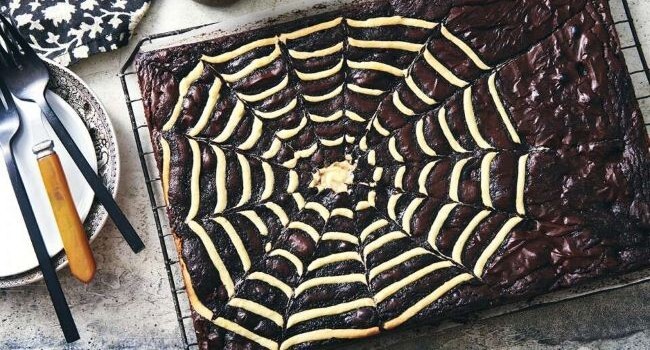 Spider Web Brownies