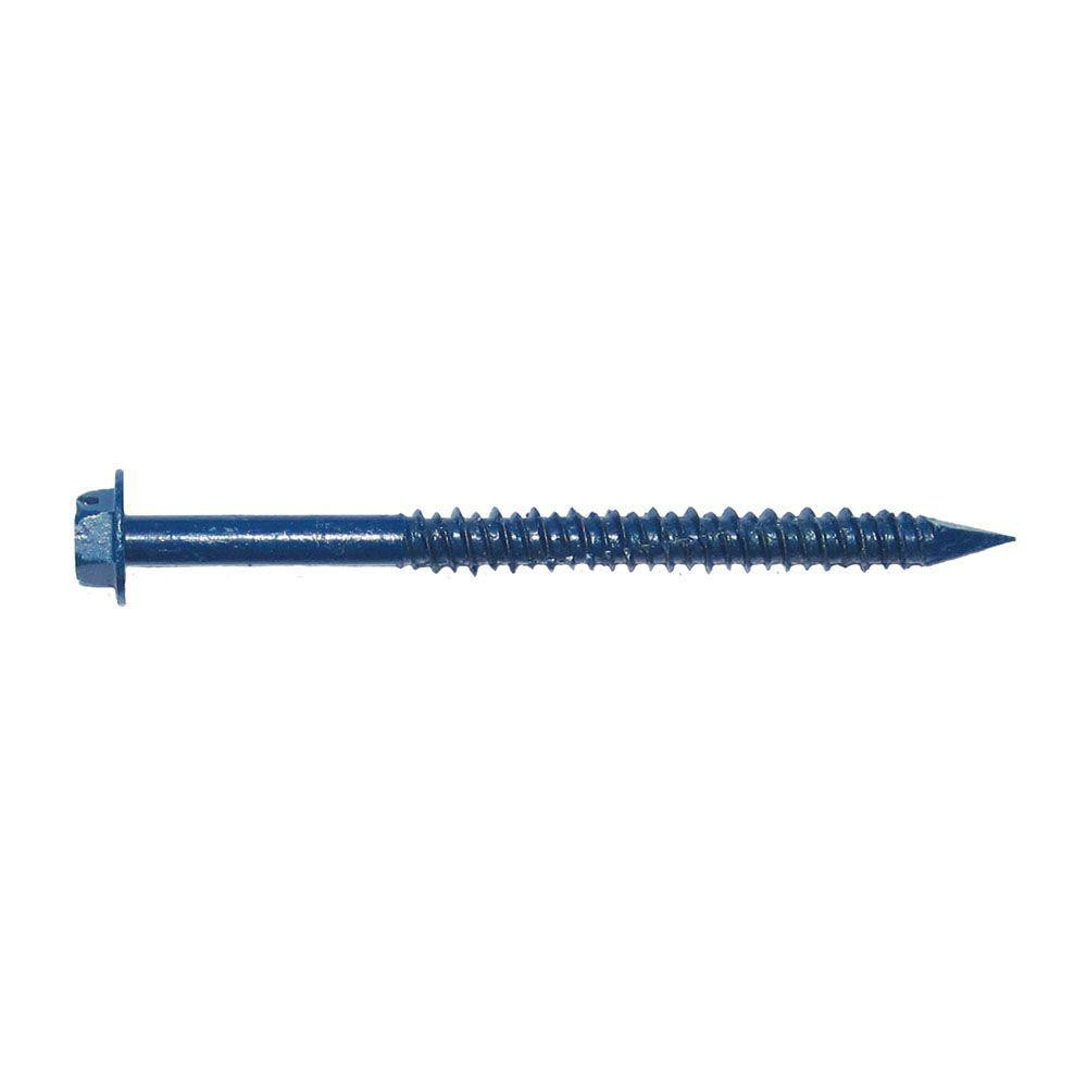 BlueTap Concrete Screws Hex Head (1/4" x 31/4") Blue 100 pcs