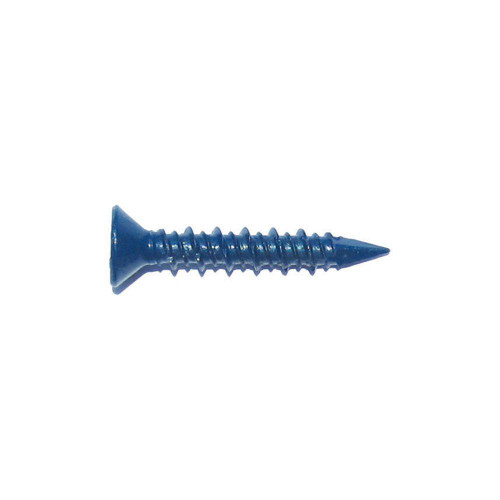 BlueTap Concrete Screws Flat Head (3/16" x 11/4") Blue 100 pcs Florida Fasteners Direct