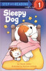 Simple text and illustrations portray a small dog getting ready for bed, sleeping, dreaming, and waking up.