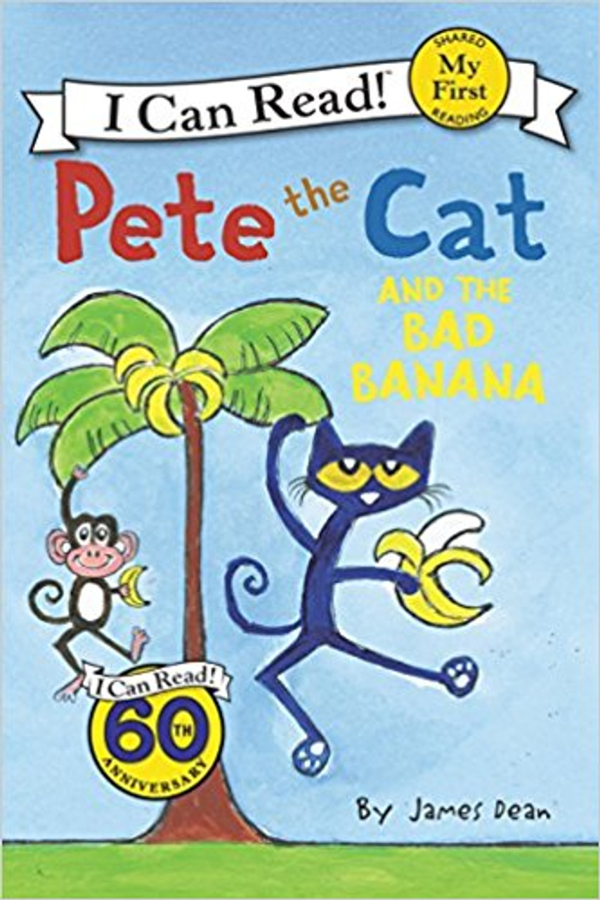 Pete the Cat bites into a bad banana and vows never to eat bananas again, even though he generally likes the fruit.