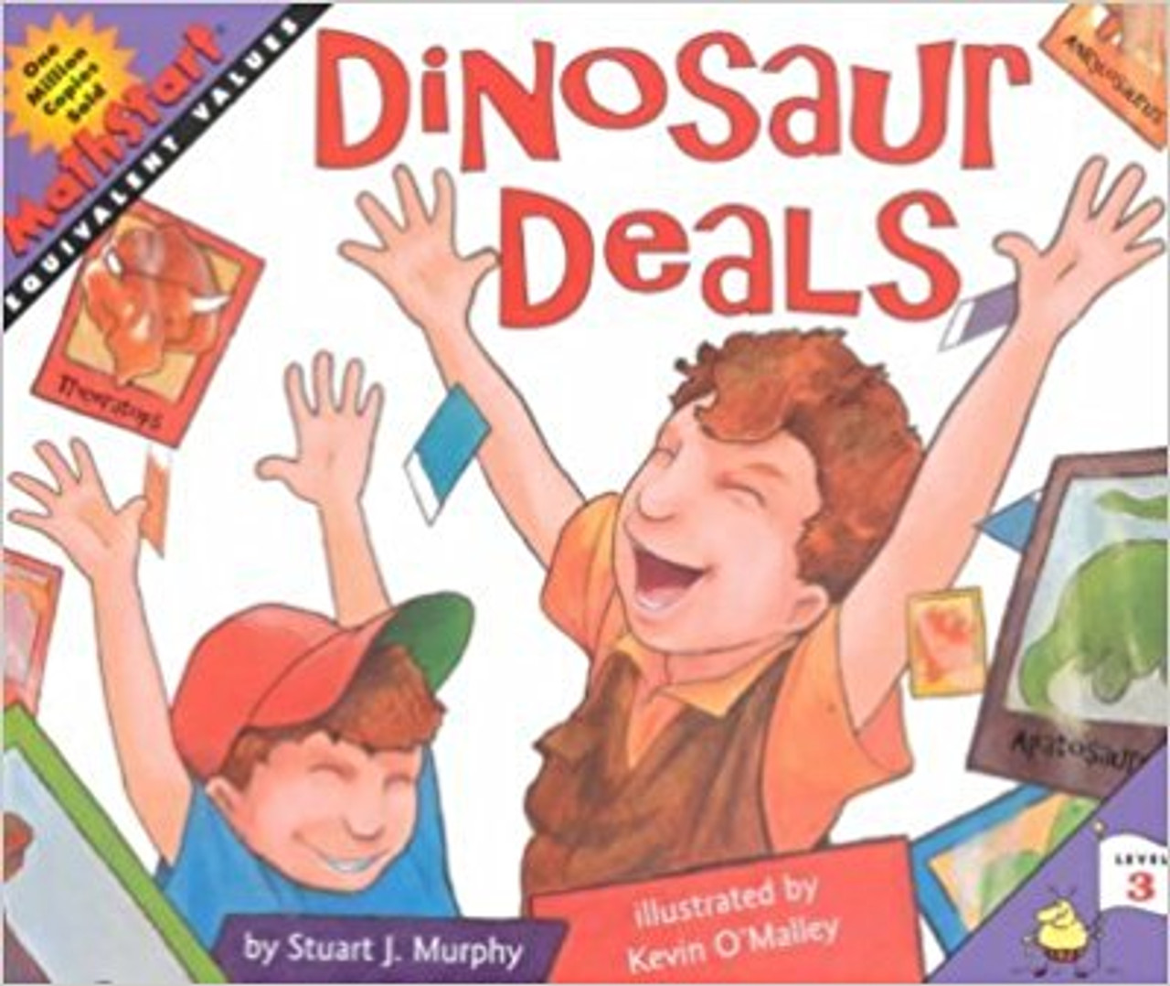 Readers can learn about equivalency in this story about two brothers who are wheeling and dealing in trading dinosaur cards. True dinosaur facts on the boys' cards shown throughout the story are an added bonus. Full-color illustrations. Readers can learn about equivalency in this story about two brothers who are wheeling and dealing in trading dinosaur cards. True dinosaur facts on the boys' cards shown throughout the story are an added bonus. Full-color illustrations.