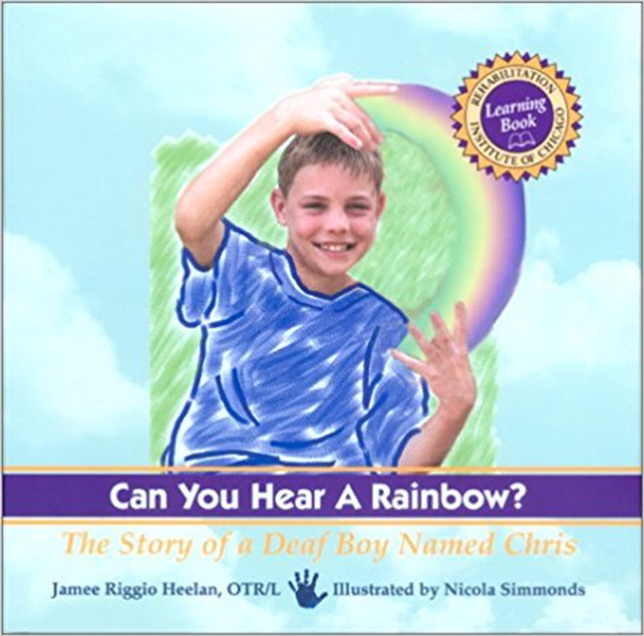 When Chris was a baby, his parents realized that he didn't notice the dog barking or a door slamming. Through a series of tests, doctors determined that he was deaf. In this intriguing, reassuring book, Chris tells young readers about what it is like to be deaf and describes typical events in his life and the ways he has adjusted to his hearing loss. With sign language, speech therapy, and an interpreter, Chris's days are much like those of hearing children, filled with classes, soccer games, and children's theater. Accompanied by Simmonds' vivid and energetic multimedia paintings, Heelan's text explores the world of a real child and answers the questions many children may have about hearing loss.