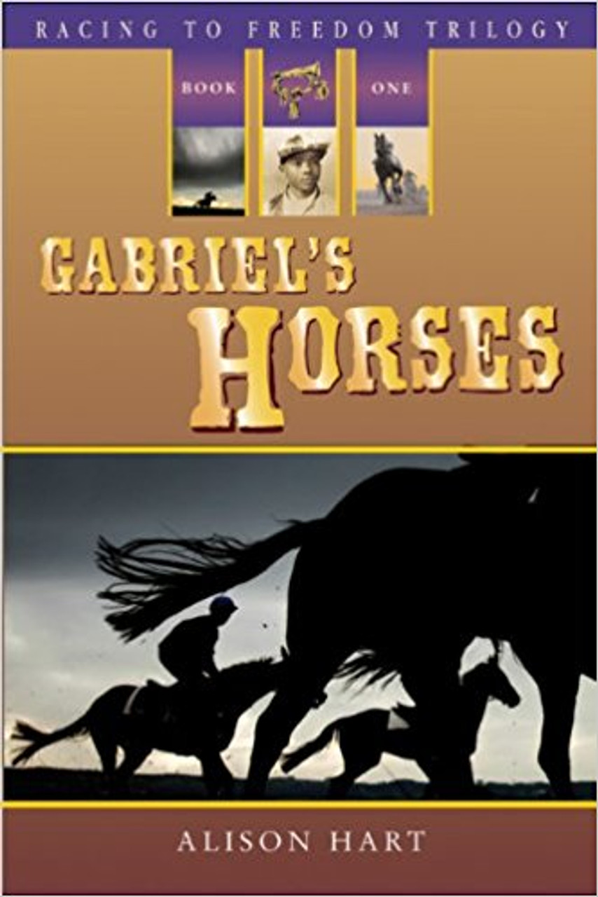 The year is 1864 and twelve-year-old Gabriel hopes to one day become a famous horse jockey. Although he is a the son of a free black father and a slave mother, making him a slave as well he loves to help his father, one of the best horse trainers in Kentucky, care for the Thoroughbred racehorses on Master Giless farm. But the violence of war disrupts the familiar routine of daily life on the farm. One Arm Dan Parmer and his band of Confederate raiders are threatening area farms and stealing horses. When Gabriel's father enlists in a Colored Battalion to help the Union Army and earn enough money to purchase freedom for his wife and son, Gabriel is both proud and worried. But the absence of his father brings the arrival of Mr. Newcastle, a white horse trainer with harsh, cruel methods for handling horses and people. Now it is up to Gabriel to protect the horses he loves from Mr. Newcastle and keep them safely out of the clutches of One Arm Dan and his men.