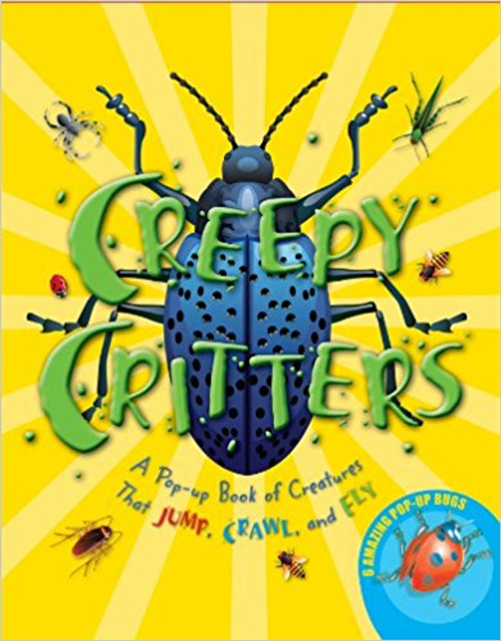 <p>With realistic illustrations and creepy fun facts about each bug, this colorful book will fascinate young readers as it brings six different bugs to life in 3-D. Readers will meet a hairy orange spider, a honeybee, a huge red cockroach, a blue beetle, a grasshopper, and a spotted ladybug.&nbsp;</p>