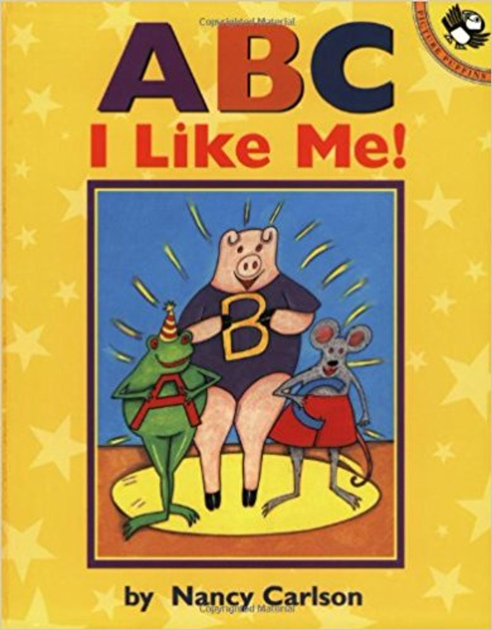 Nancy Carlson's cheerful pig is back in this vibrant ABC companion book to the best-selling I Like Me! -- and she's brought along a few friends to join her. The letters of the alphabet are illustrated with brightly-colored, action-packed pictures and are accompanied by read-along text. Introduce children to the alphabet and reinforce positive self-esteem with the lovable characters of ABC I Like Me!.