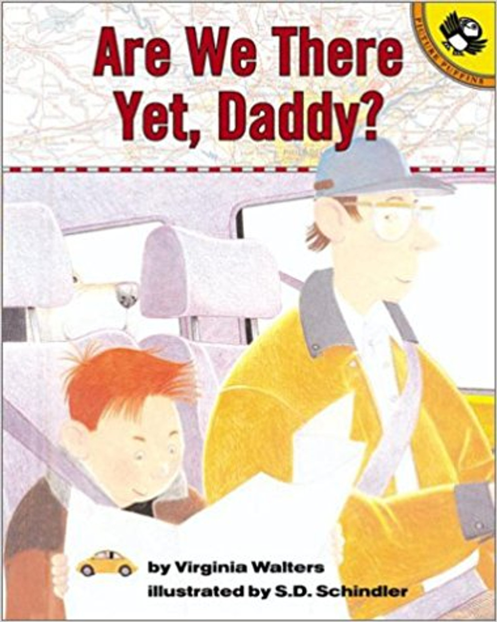 On a 100 mile car trip to Grandma's house, a father and son travel from the city to the country. But every ten miles, the son has to ask "Are we there yet, Daddy?" Full-color illustrations.