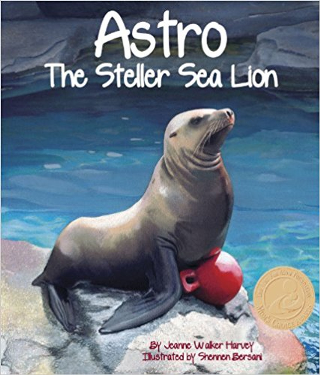 Astro is a stellar Steller sea lion!  Only a few days old when found orphaned, he is cared for and raised at The Marine Mammal Center in Sausalito, California.  When big enough to be released to the wild where he needs to be, he has other plans!  Just like a lost dog finding his way home, Astro keeps swimming back towards the Center, crossing miles of open ocean water to do so. After several attempts, people realize that Astro is too accustomed to humans and will just keep coming back. Based on real events, readers follow Astro through some of his travels that have now taken him across the U.S. to his current home at the Mystic Aquarium in Connecticut.