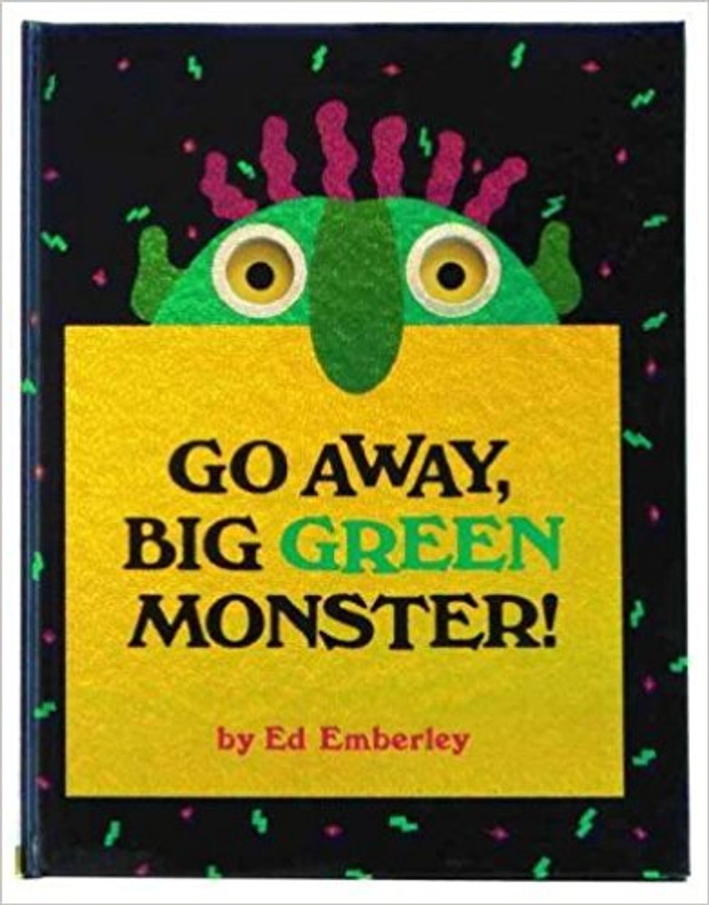 Die-cut pages through which bits of a monster are revealed are designed to help a child control nighttime fears of monsters.